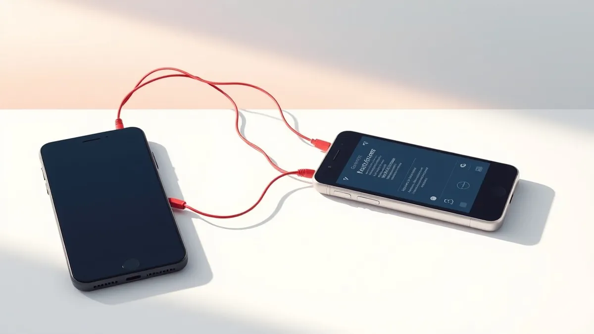 Illustration: Two smartphones sit side by side on a clean white surface.