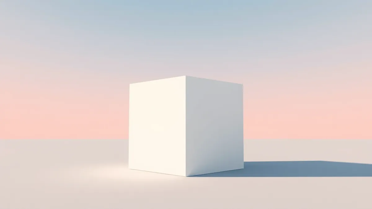 Illustration: A pristine white cube sits on a clean gray surface.